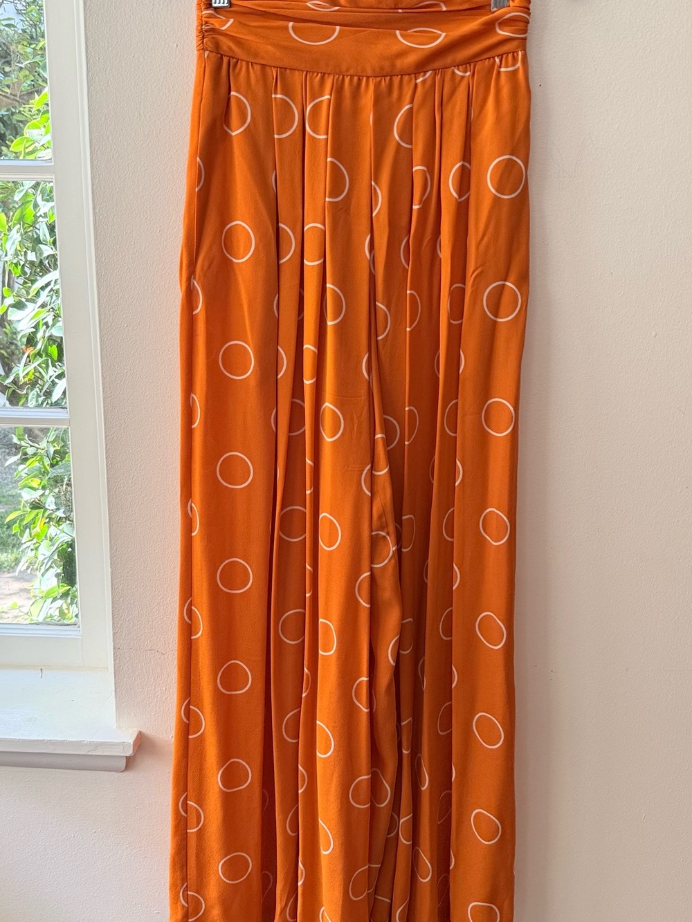 Randy Kemper Orange Wide-Leg Printed Pants